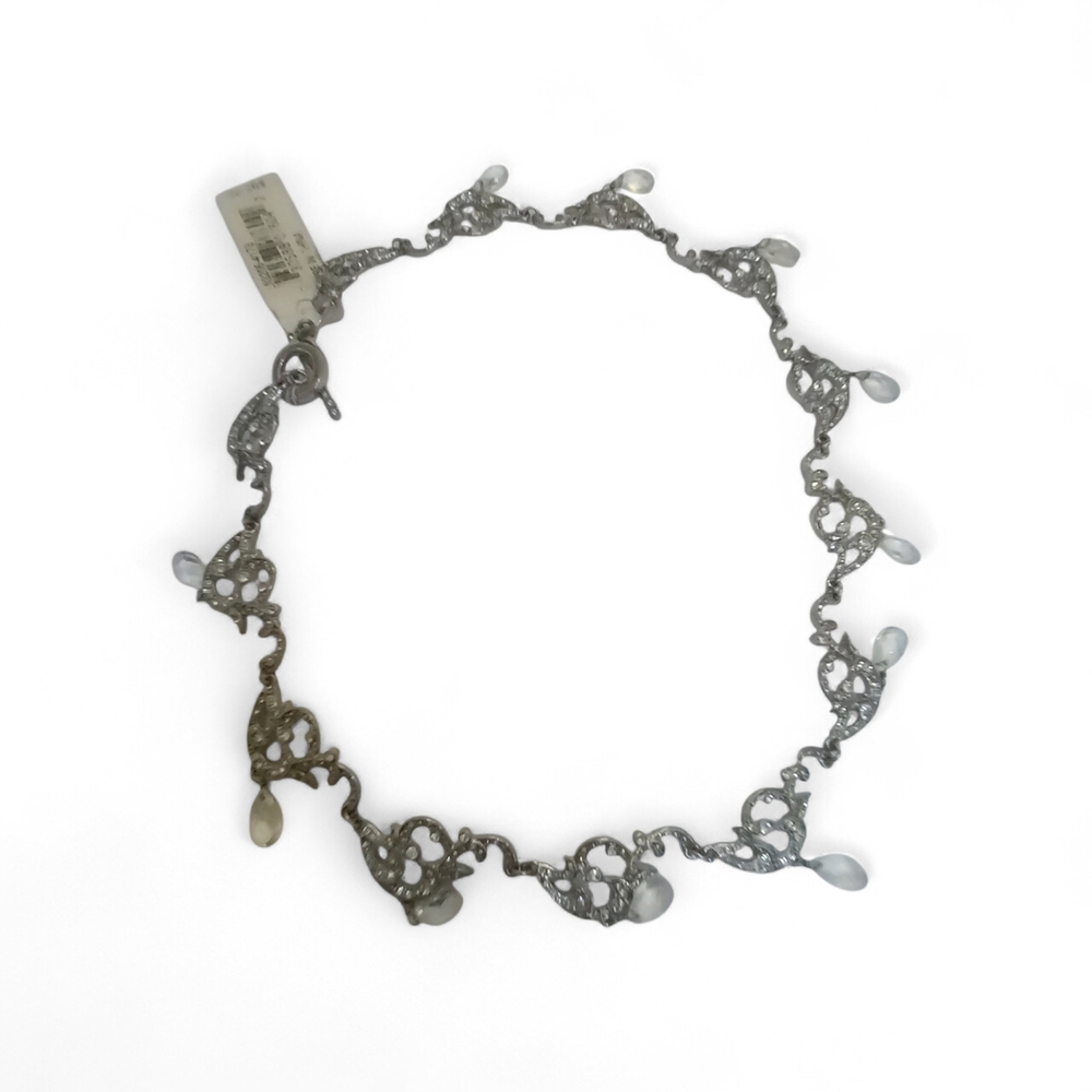 Neiman Marcus Silver Filigree Necklace with Teardrop Details